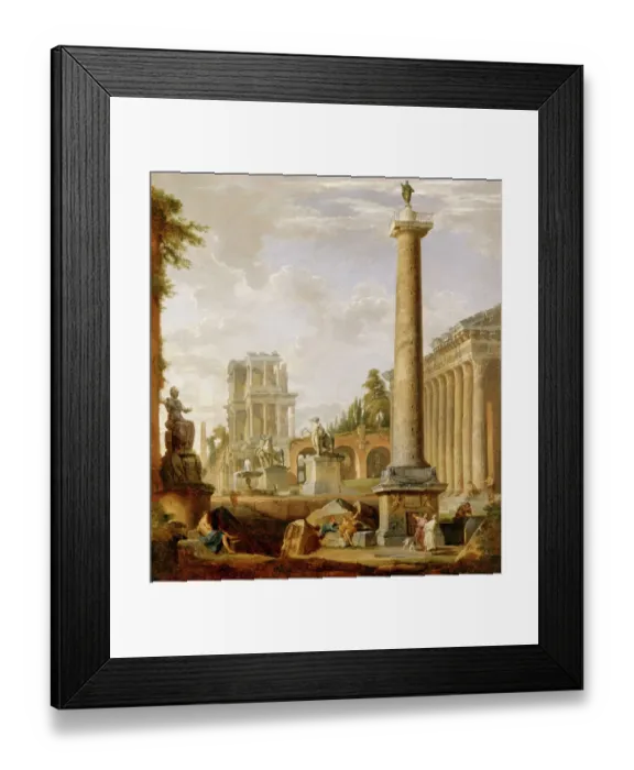 Framed Print : Panini - Capriccio of Roman ruins with Trajans Column J880470