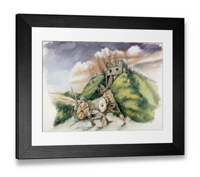 Framed Print : Cynric fighting the Britons at Old Sarum in 552 AD J030101