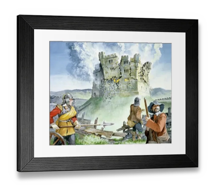 Framed Print : Civil War siege at Old Wardour Castle J990031