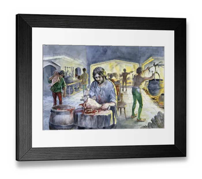 Framed Print : Kitchen in the Middle Ages J990033