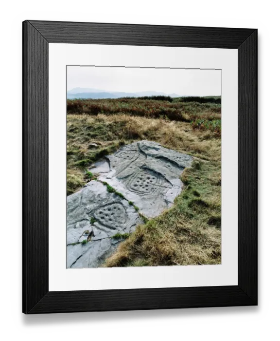 Framed Print : Cup and ring marked rock N030028