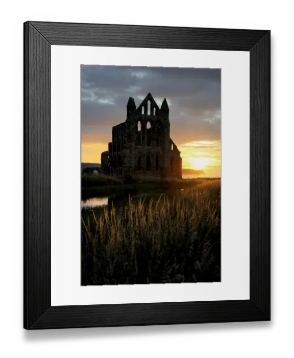 Framed Print : Whitby Abbey at sunset N080799