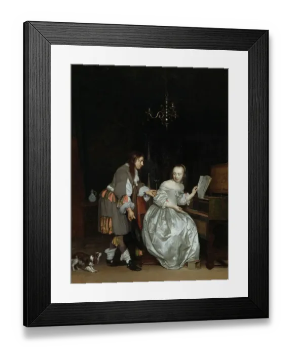Framed Print : Metsu - A Gentleman and a Lady at a Virginal K010543