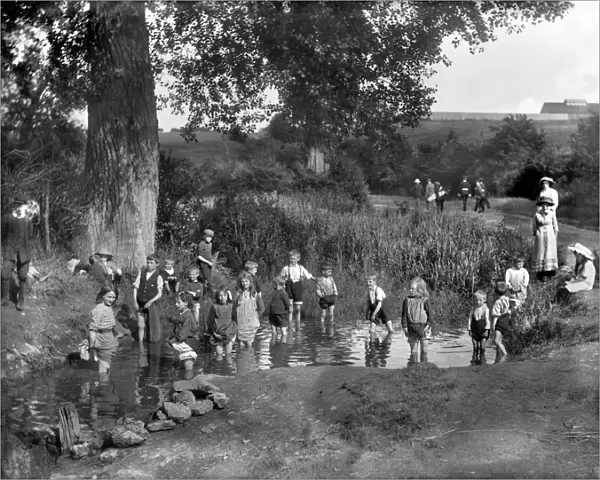 Children playing in a pond in 1914 CC71_00076