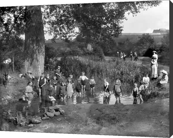 Children playing in a pond in 1914 CC71_00076