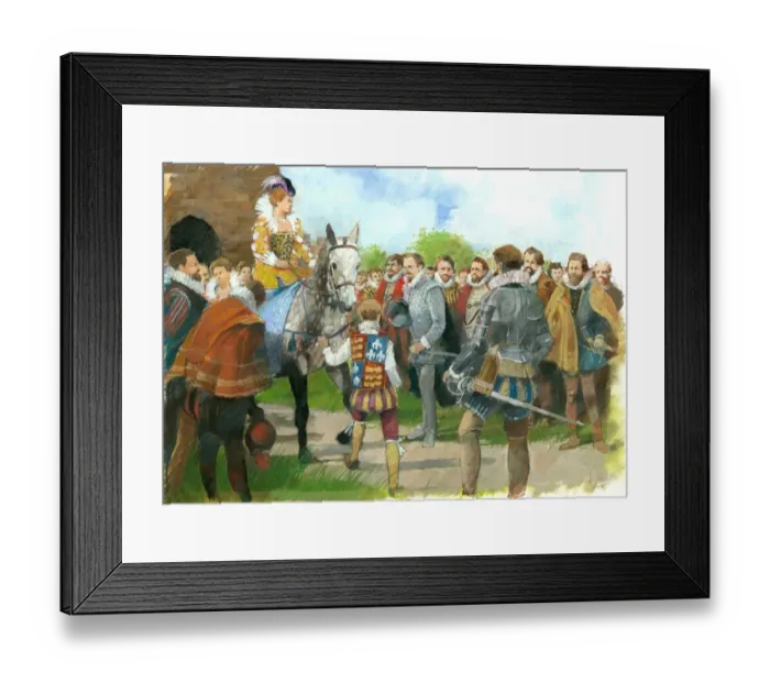 Framed Print : Elizabeth I being welcomed to Kenilworth Castle N090094 Framed Print : Elizabeth I being welcomed to Kenilworth Castle N090094
