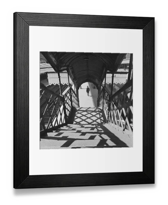 Framed Print : Railway station footbridge a062680