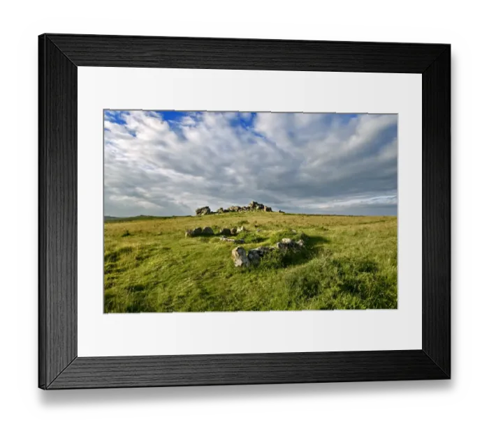 Framed Print : Hound Tor, Cist and Cairn Circle N090115