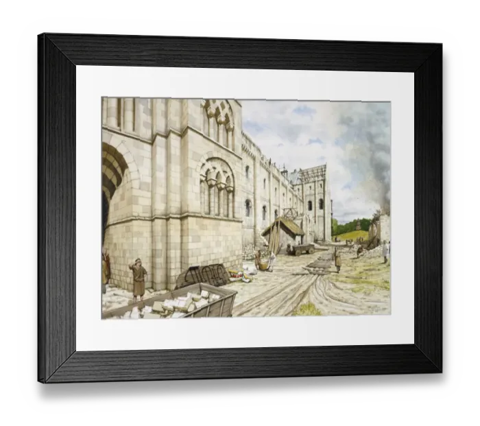 Framed Print : St Augustines Abbey during construction J000092