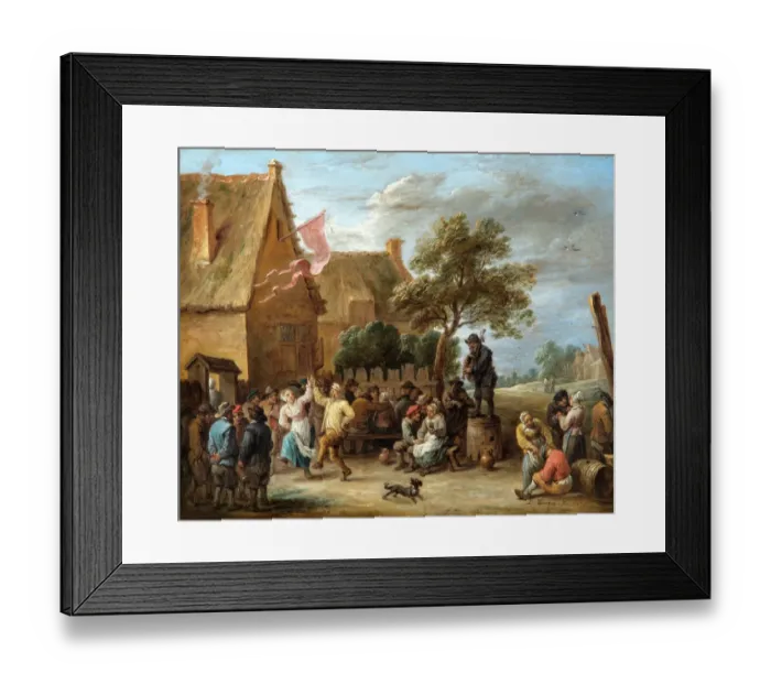 Framed Print : Teniers - A Village Merrymaking at a Country Inn N070476