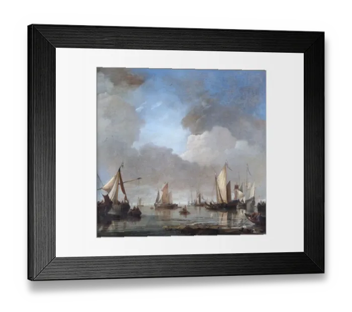 Framed Print : Van de Velde - Large Ships and Boats in a Calm N070600 Framed Print : Van de Velde - Large Ships and Boats in a Calm N070600