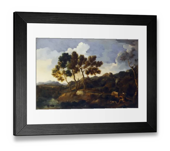 Framed Print : Dughet - Landscape with Sportsmen J910048