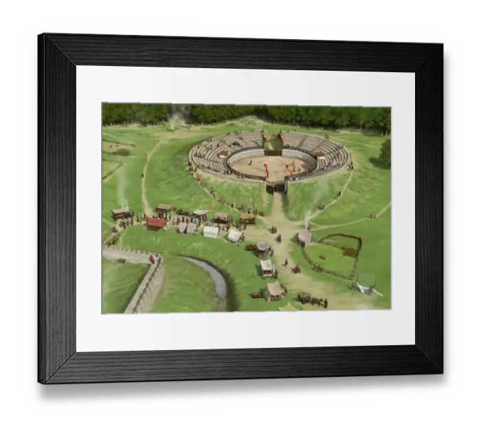Framed Print : Silchester Roman City Amphitheatre N080914