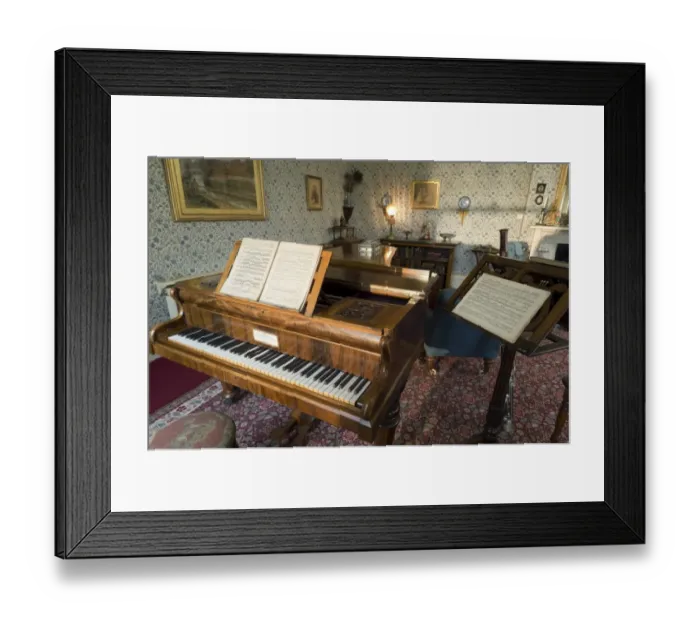 Framed Print : Piano in the Drawing Room at Down House N090132