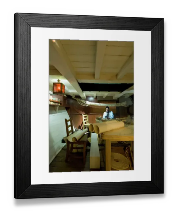 Framed Print : Reconstruction of Darwins cabin on HMS Beagle N090135 Framed Print : Reconstruction of Darwins cabin on HMS Beagle N090135