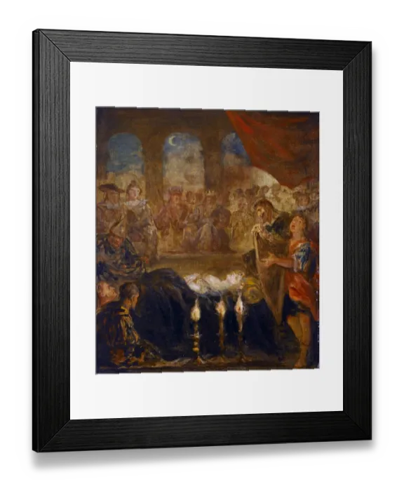 Framed Print : Vanderbank - Don Quixote and the Damsel on a Bier J920086
