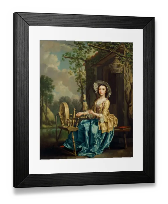 Framed Print : Hayman - Girl on a Spinning Wheel J920088