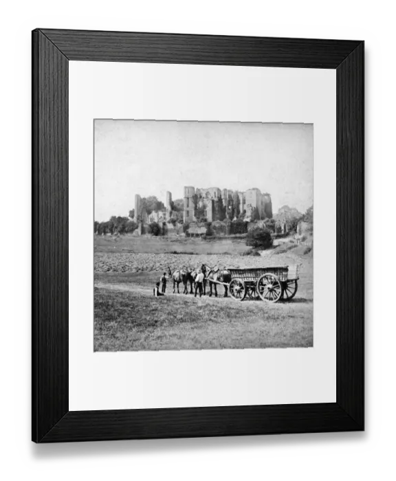 Framed Print : Hay cart and Kenilworth Castle BB81_02414 Framed Print : Hay cart and Kenilworth Castle BB81_02414