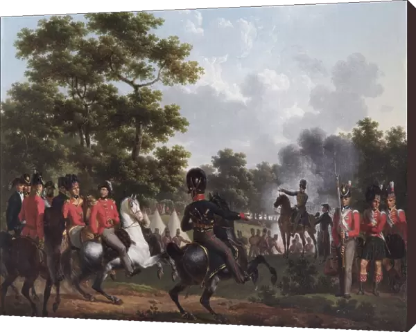 Lecomte - Duke of Wellington visiting outposts at Soignes N070534