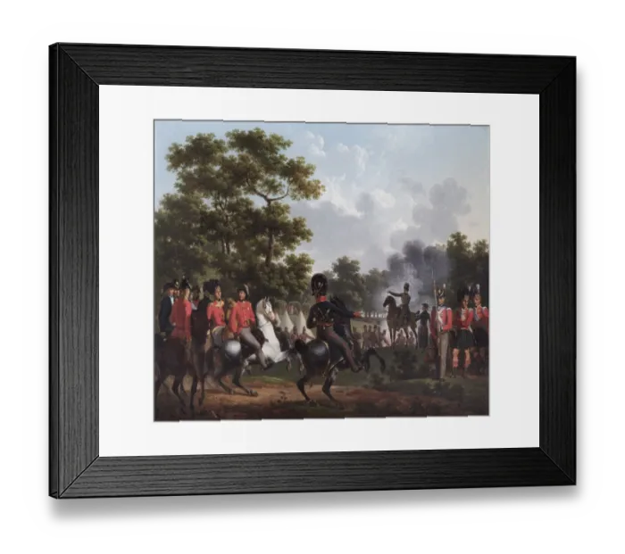 Framed Print : Lecomte - Duke of Wellington visiting outposts at Soignes N070534
