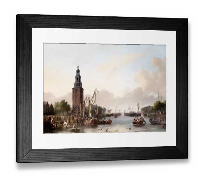 Framed Print : Bakhuizen - A Man of Rank Embarking at Amsterdam N070650