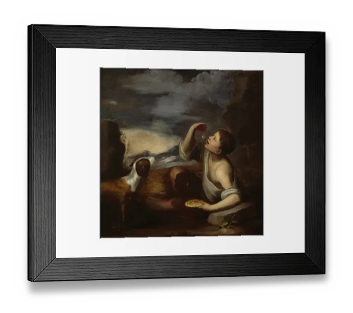 Framed Print : A Spanish Boy and a Dog J920011 Framed Print : A Spanish Boy and a Dog J920011