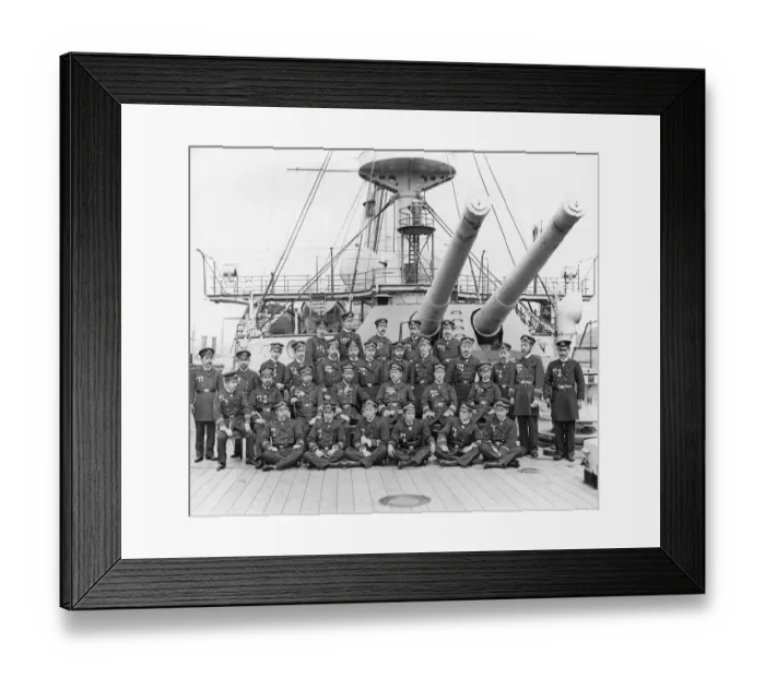 Framed Print : Japanese naval officers onboard battleship Fuji HBL01_15_186 Framed Print : Japanese naval officers onboard battleship Fuji HBL01_15_186