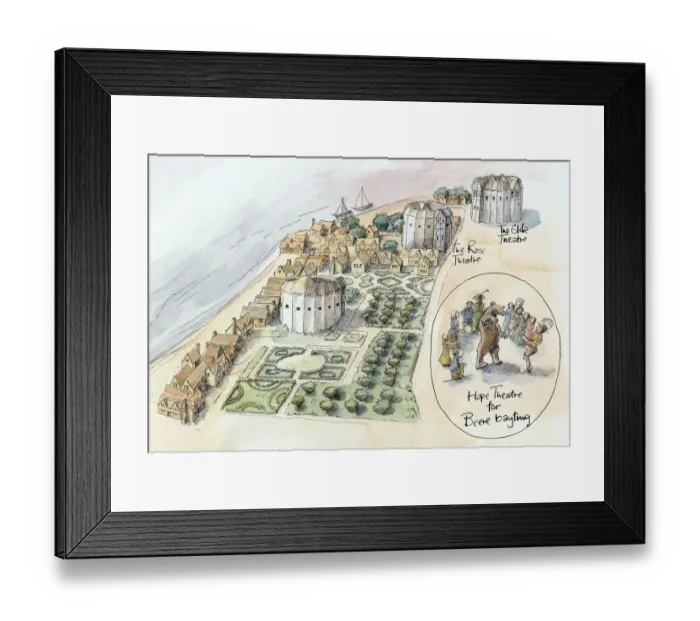 Framed Print : Bankside Theatres, Southwark, London IC307_003