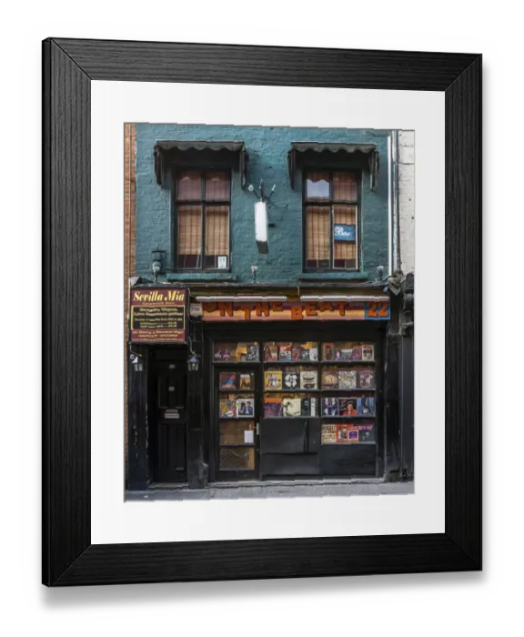 Framed Print : On The Beat record shop DP165569