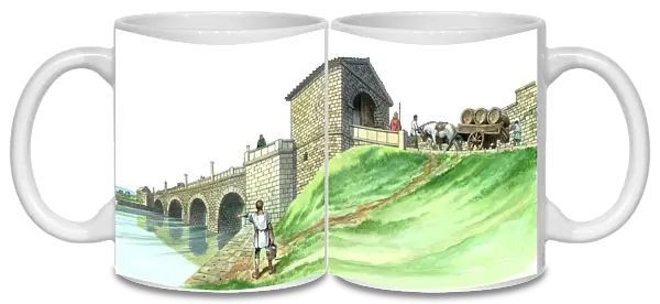 Hadrians Wall Chesters Bridge Abutment J980130
