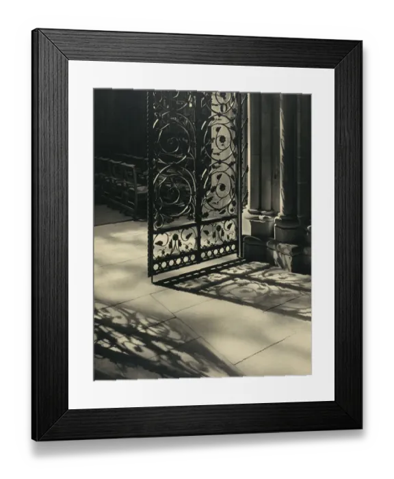 Framed Print : Lichfield Cathedral wrought iron gate HKR01_02_072