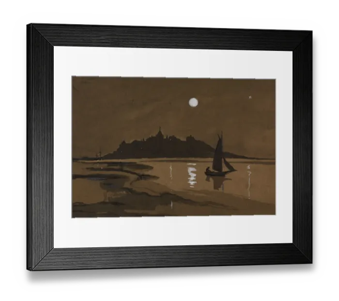Framed Print : Night scene looking across the water towards the town of Rye CGH01_01_0149