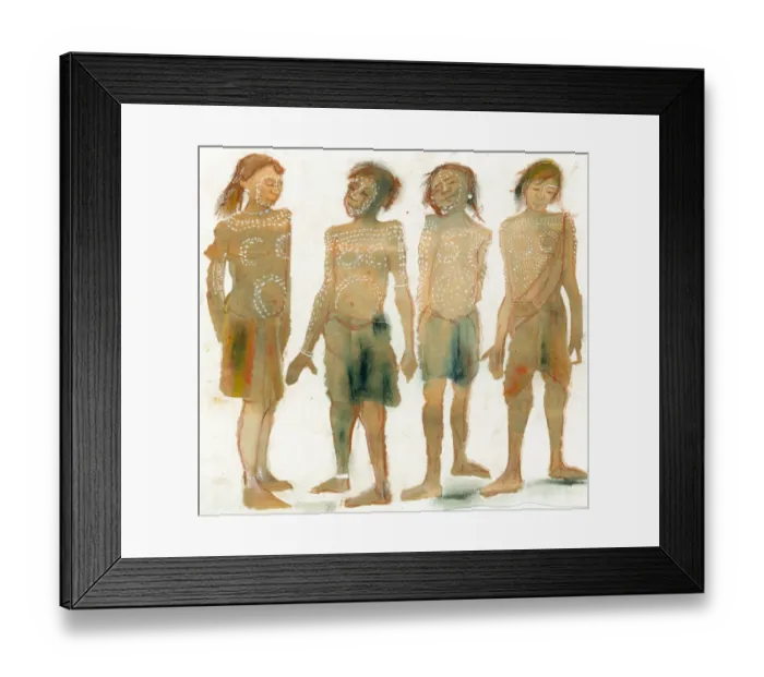 Framed Print : Prehistoric children IC245  /  001