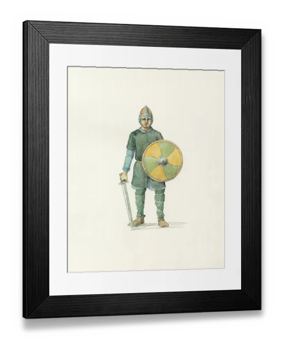Framed Print : Saxon fyrdman c. 1066 IC008  /  038