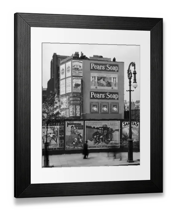 Framed Print : Advertisement hoardings, Greenwich, 1907 BL19953