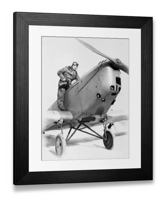 Framed Print : Pilot and plane AFL03_aerofilms_c19951