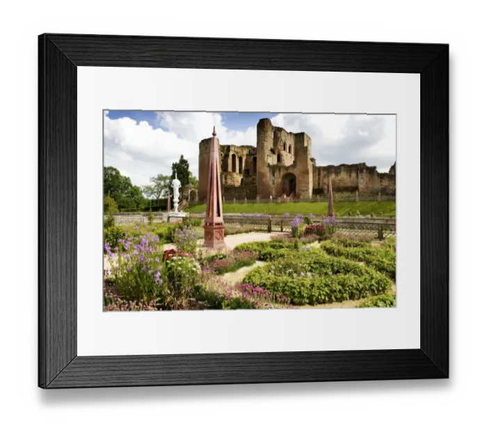 Framed Print : Kenilworth Castle Elizabethan Garden N090441 Framed Print : Kenilworth Castle Elizabethan Garden N090441