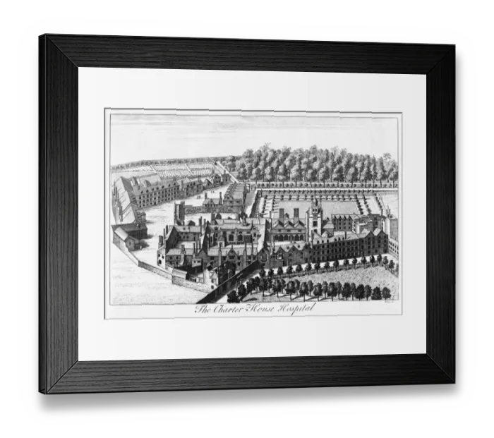 Framed Print : The Charterhouse Hospital c. 1740 N990020 Framed Print : The Charterhouse Hospital c. 1740 N990020
