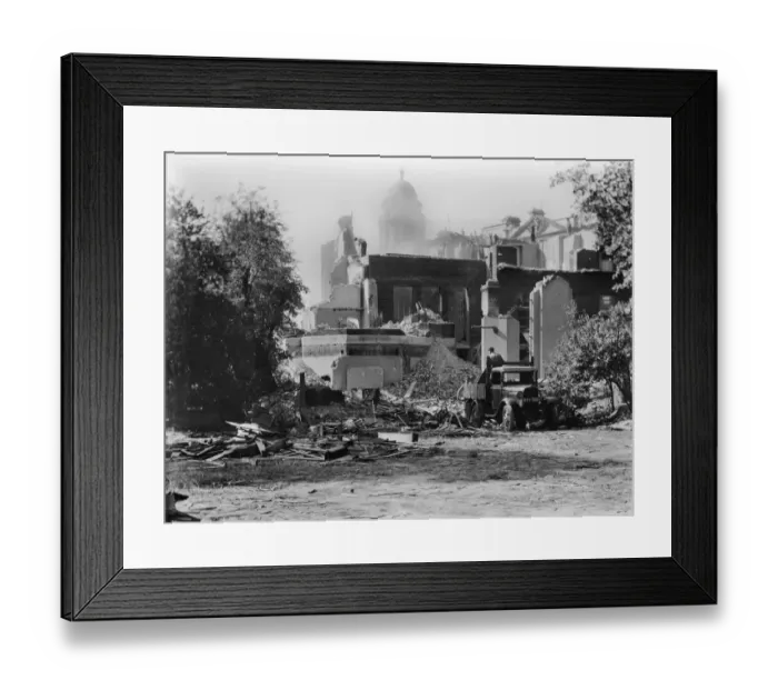 Framed Print : Demolition at Whitehall Gardens CXP01_01_075