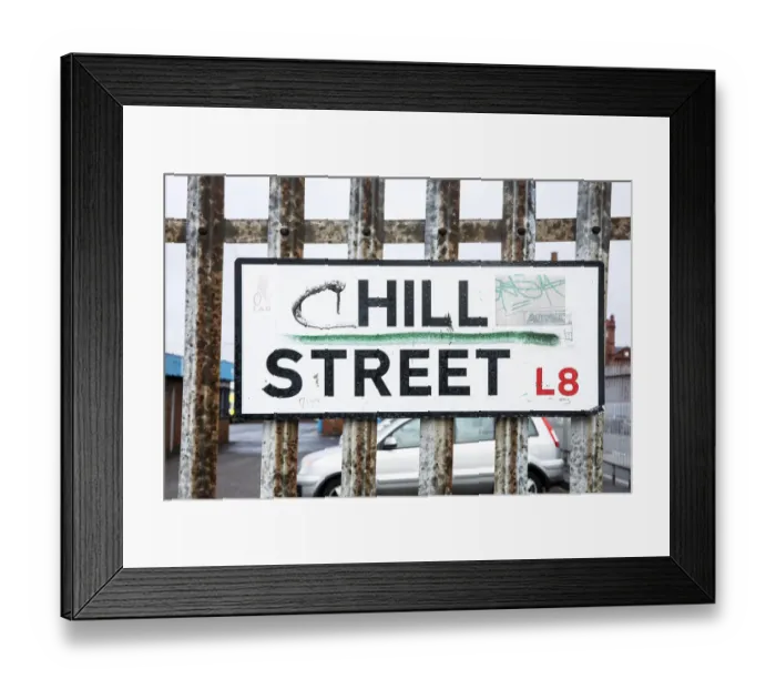 Framed Print : Chill Street sign DP233644 Framed Print : Chill Street sign DP233644