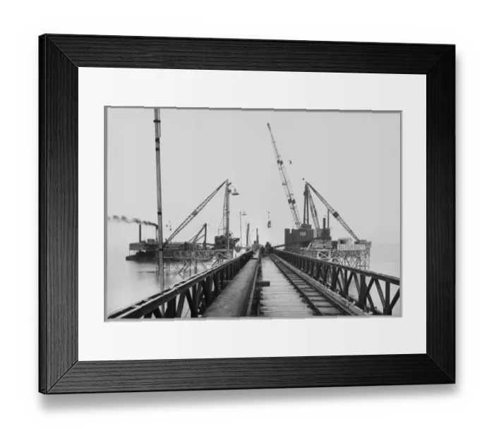 Framed Print : Bailey bridge and intake works JLP01_01_081_48 Framed Print : Bailey bridge and intake works JLP01_01_081_48
