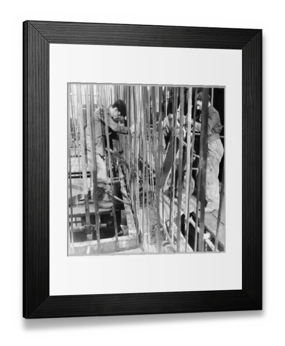 Framed Print : Caisson construction JLP01_01_063_51