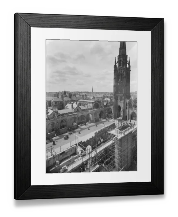 Framed Print : Construction and the old cathedral JLP01_08_057564