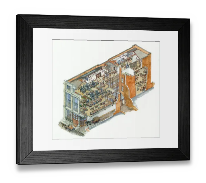 Framed Print : Hat Factory IC276_001 Framed Print : Hat Factory IC276_001