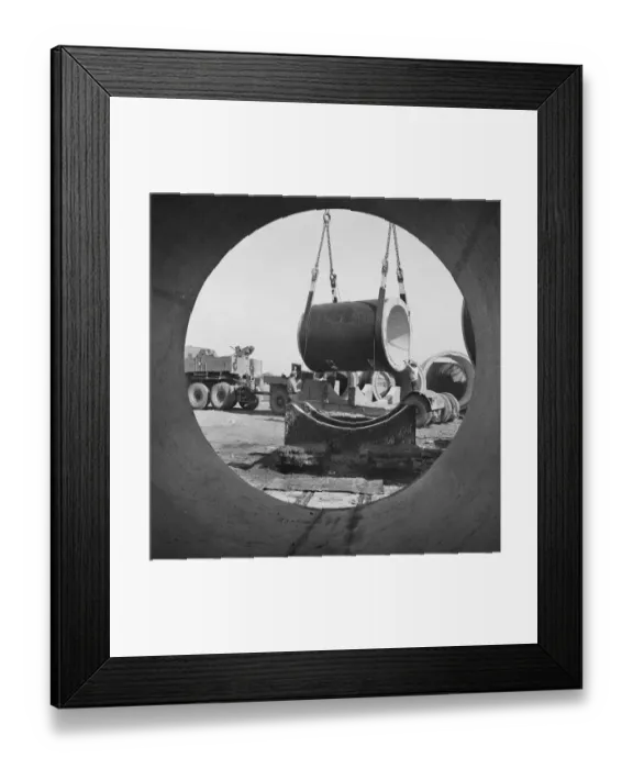 Framed Print : Installing a cooling water pipe JLP01_08_066296