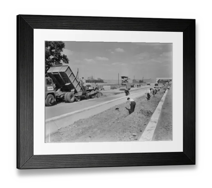 Framed Print : Motorway base-laying JLP01_08_054742