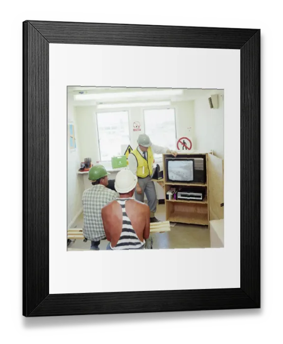 Framed Print : Safety training video JLP01_11_53757_01