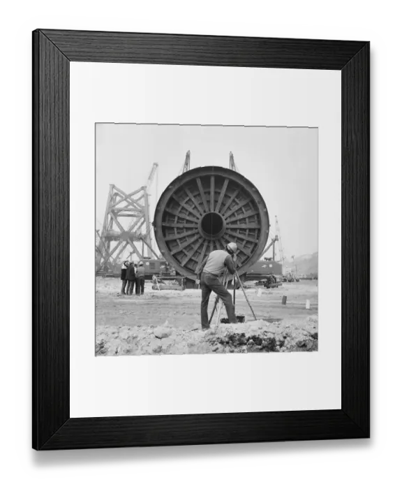 Framed Print : Surveying and a flotation tank JLP01_08_092770