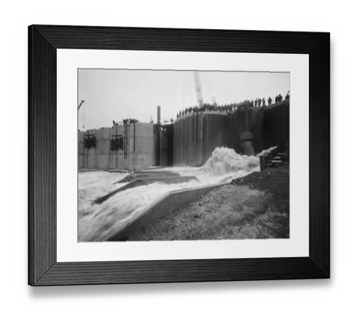 Framed Print : Opening the flood gates JLP01_08_099148 Framed Print : Opening the flood gates JLP01_08_099148