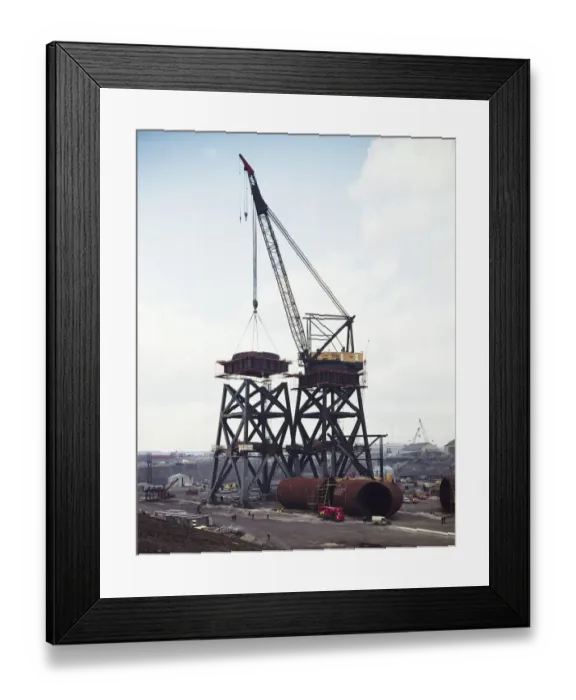 Framed Print : Erecting a crane JLP01_10_01067